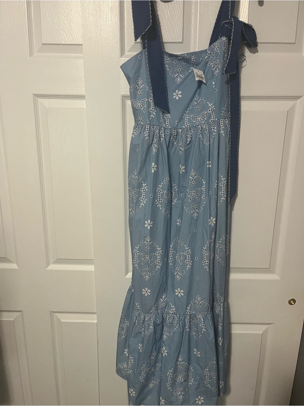 Peach Love California Light Blue Embroidered Sundress